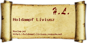 Holdampf Líviusz névjegykártya